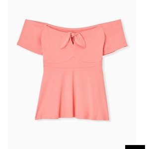 Torrid off shoulder coral top